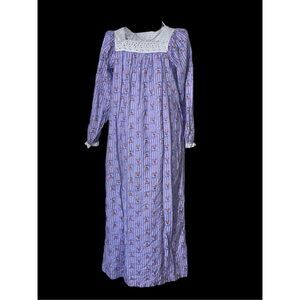 Beautiful RARE UNIQUE Lanz of Salzburg Cotton Popover purple with pink flowers N